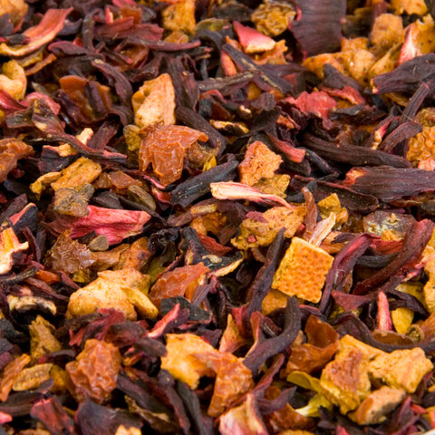 A close up image of Christmas Cookie loose leaf tea tisane.