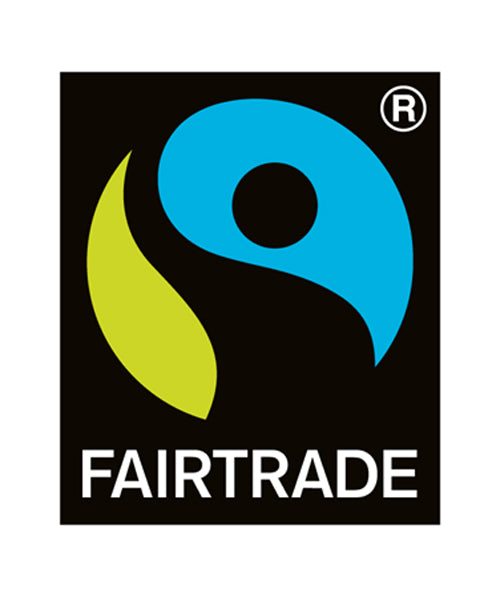 Green and blue sqaure fairtrade logo