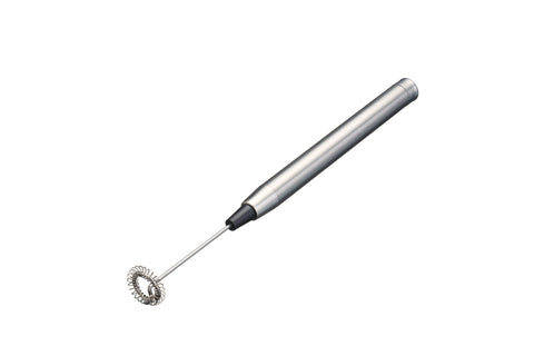A Le'Xpress slimline chrome frother for whipping milk and cream to add to your lattes, macchiatos, cappuccinos and hot chocolates.